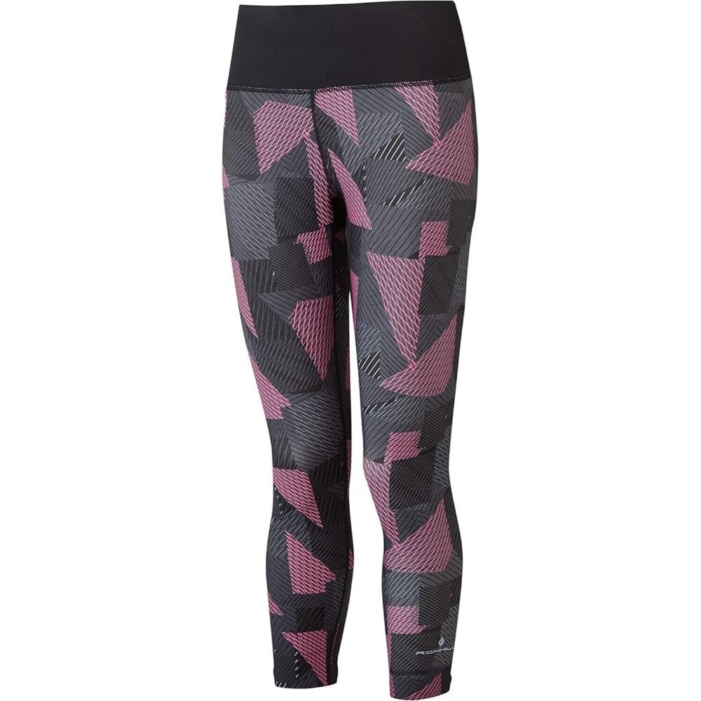 Ronhill Women's Life Crop Tight Black Pink Size 10